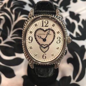 Judith Ripka ss w/ diamonique sub-dial watch